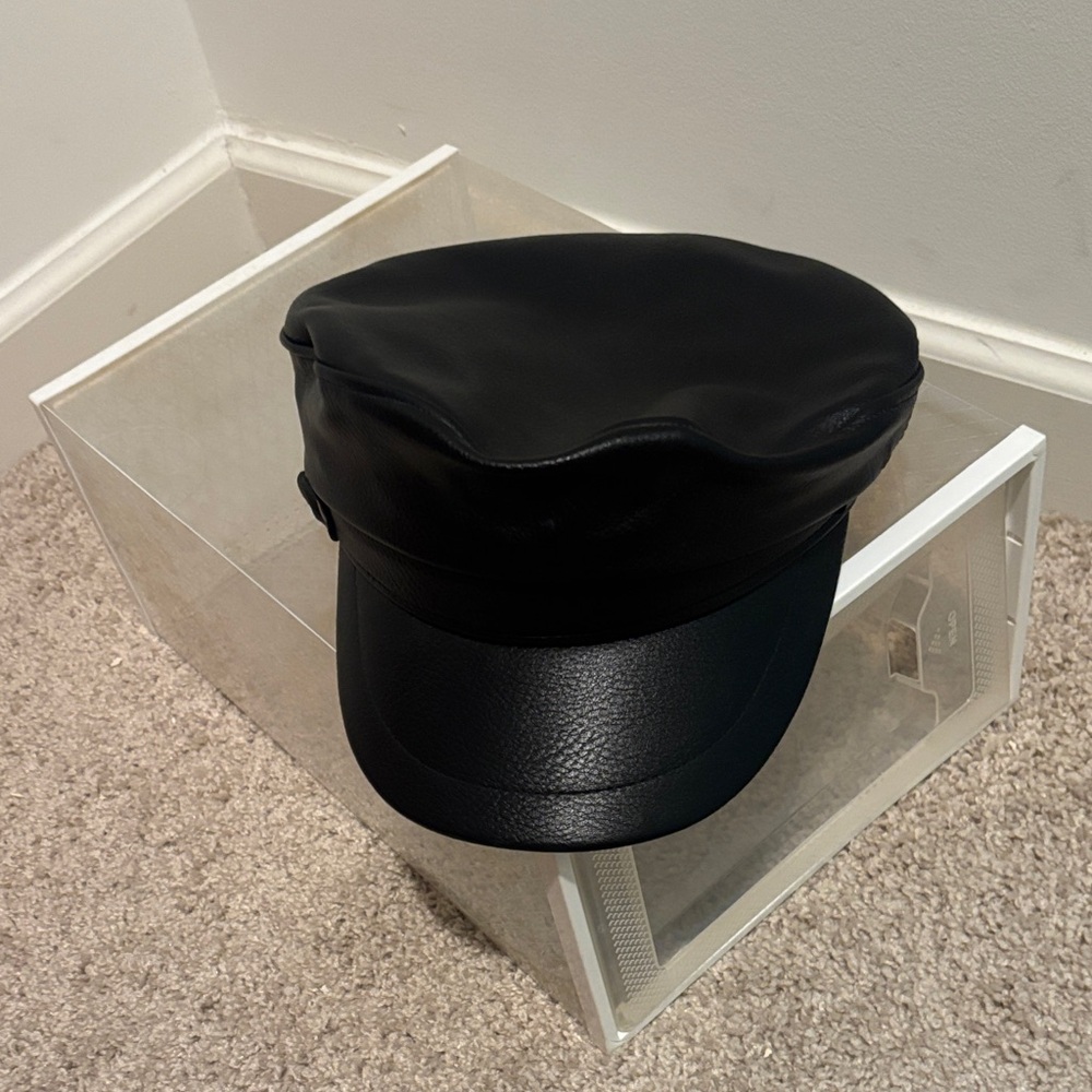 Black Leather Cap